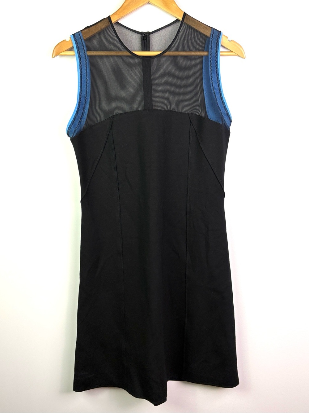 Canadian! Marie Saint Pierre Black Dress with Blue Trim fits size M